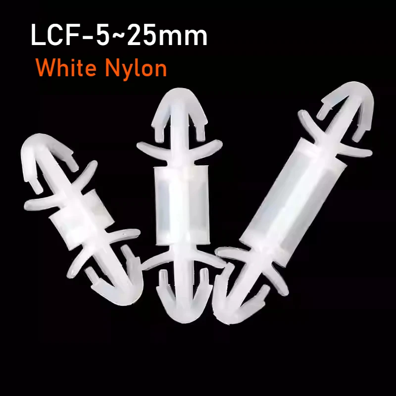 White Nylon Circuit Board Isolation Column Double Head Aircraft Type Push-in PCB Fixed Insulator Spacer Gasket LCF-5~25mm