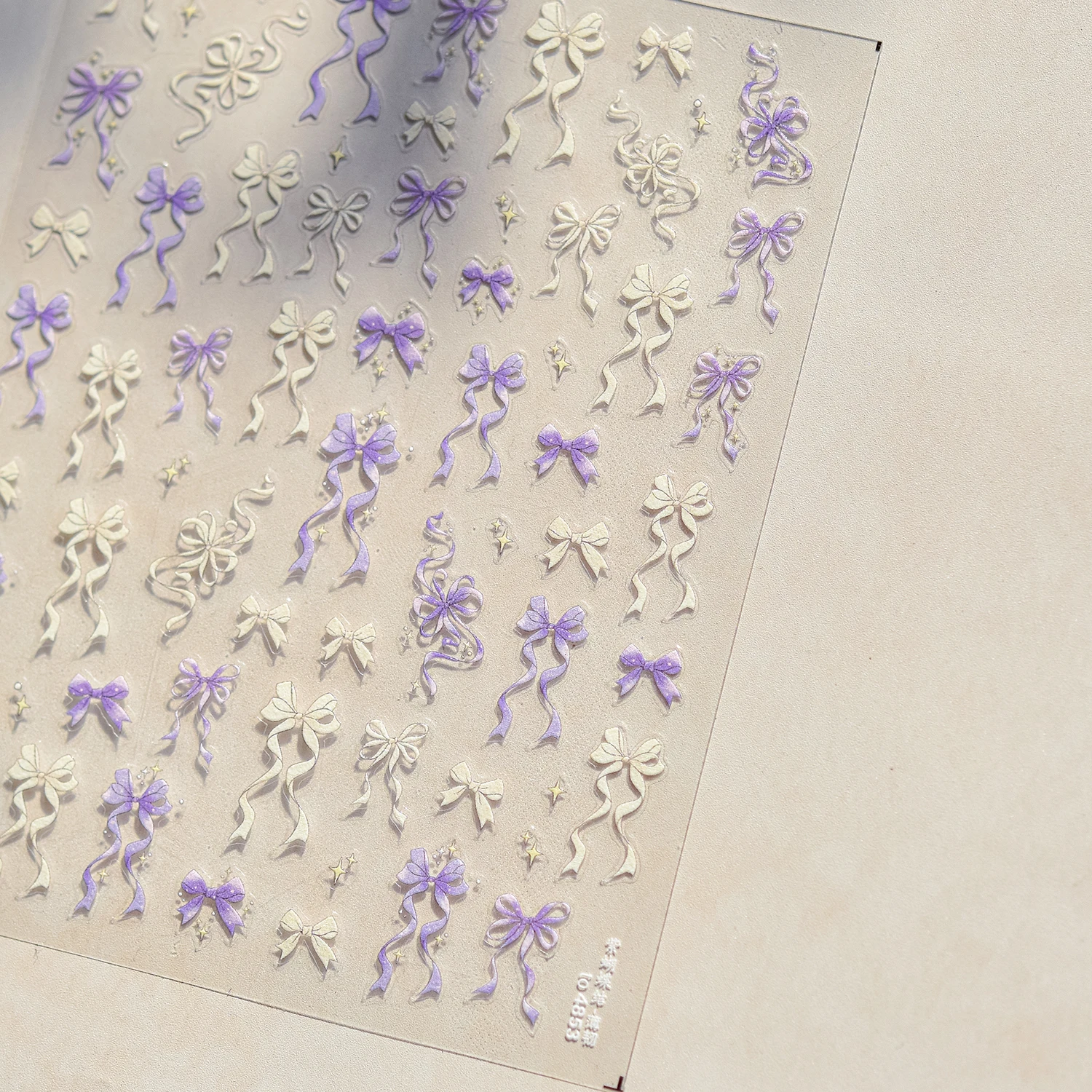 1 Uds. Pegatinas 5D para uñas con lazo de textura elegante, detalle de cinta delicada, accesorios para decoración de uñas con pegatinas de estilo de adorno brillante