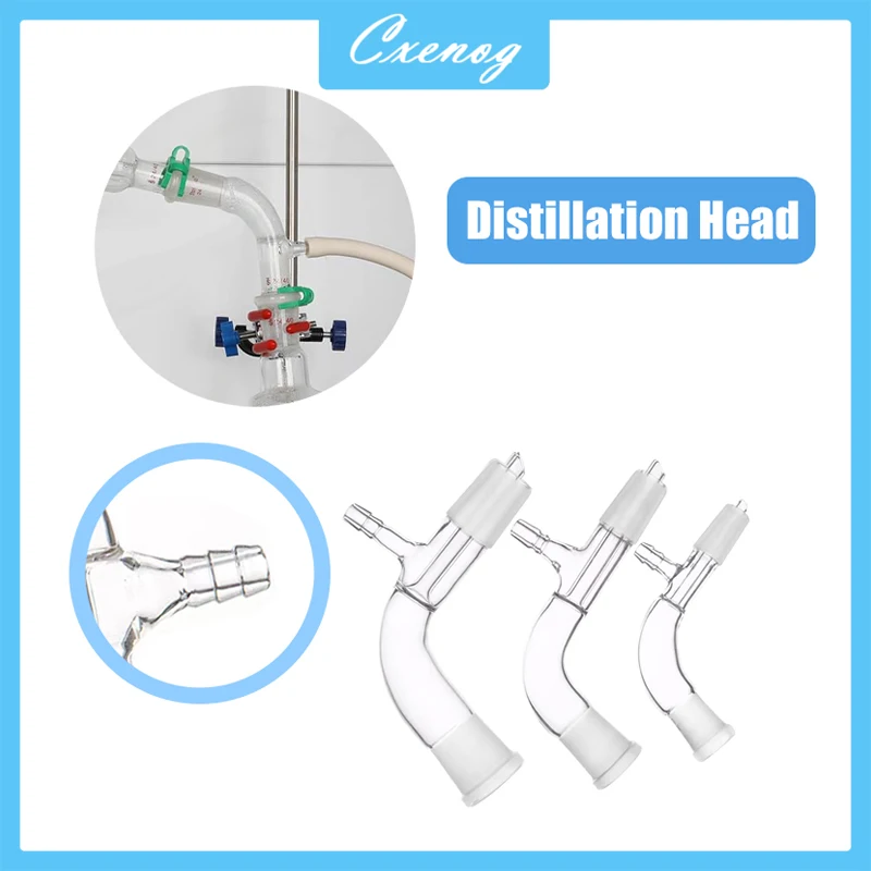 14/19/24/29 Borosilicate Glass Vacuum Receiver Tube 105° Grinding Horn Laboratory Distillation Head Adapter