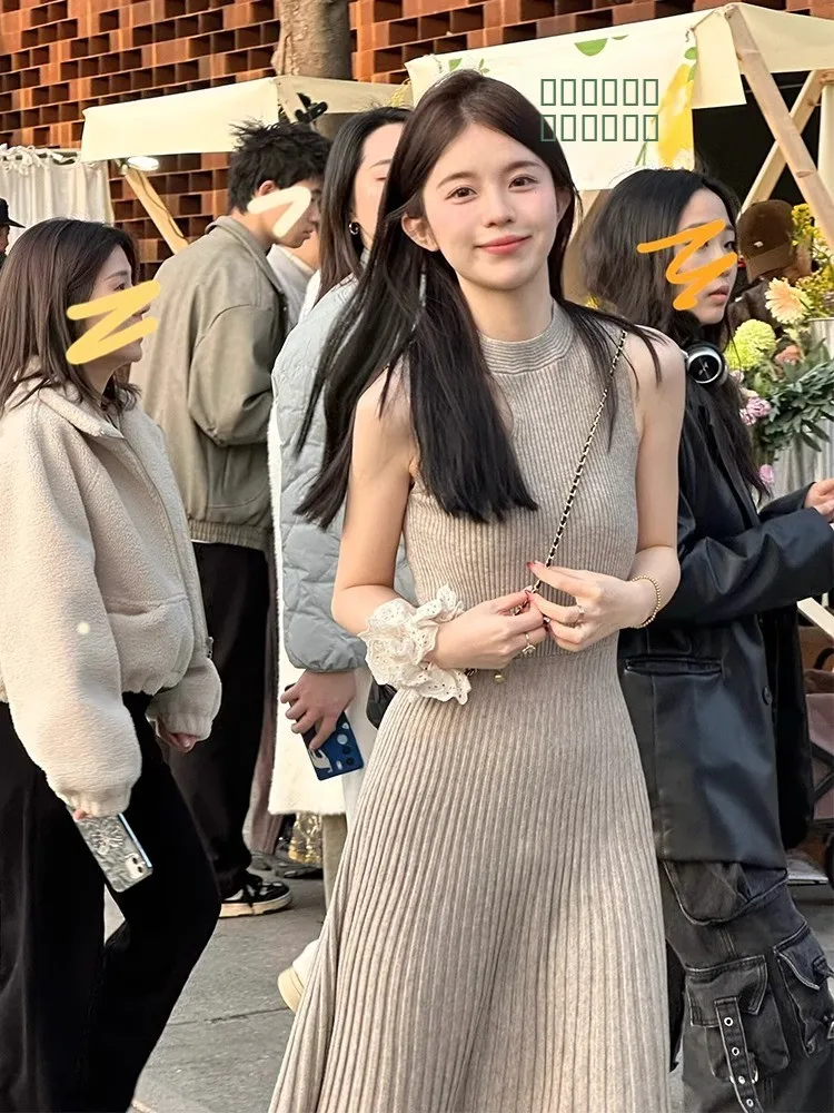 

Элегантная приталенная юбка А-силуэта с круглым вырезом и завышенной талией для молодых женщин, летняя коллекция