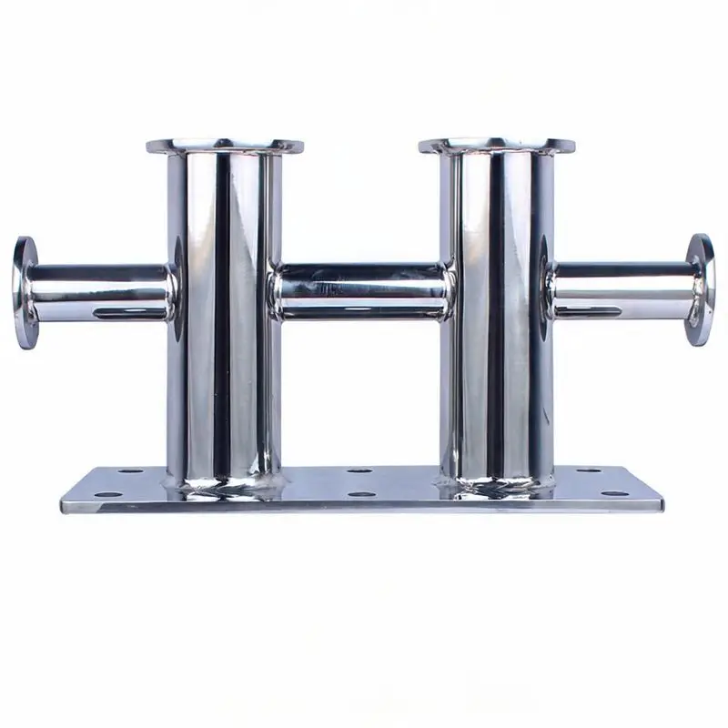 Double Cross Bollard 316 Stainless Steel Boat Cleat Dock Mooring Yacht Marine Hardware Heavy Duty Mirror Polished