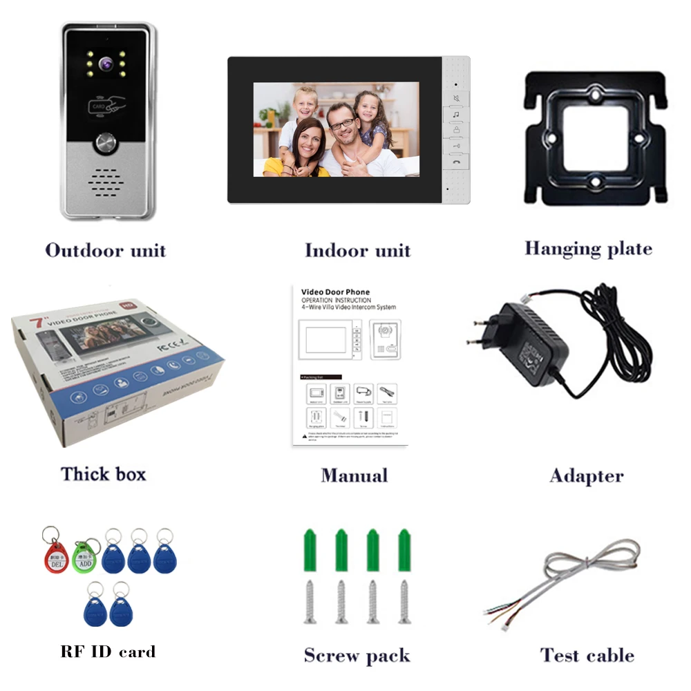 7-Inch Large Screen Visual Intelligent Building Intercom System, Community Unit Doorbell, Indoor Unit, Building Visual Intercom