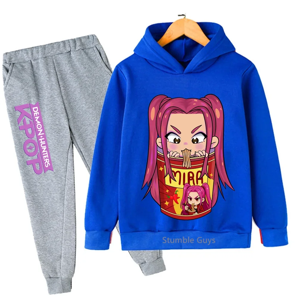 

Kids Autumn Cartoon Anime Sweatshirts Trucksuit Kpop Demon Hunters Hoodie Set Casual Boys Girls Wear​