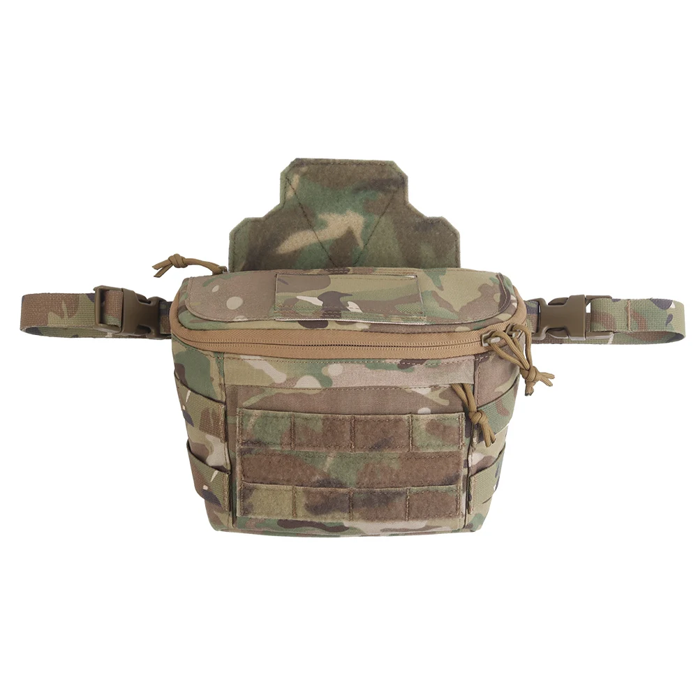 Wosport PC Drop Pouch Cordura MOLLE Mounting Bag Velcro Panel Zipper Compartments Elastic Strap Storage for Airsoft Outdoor Gear