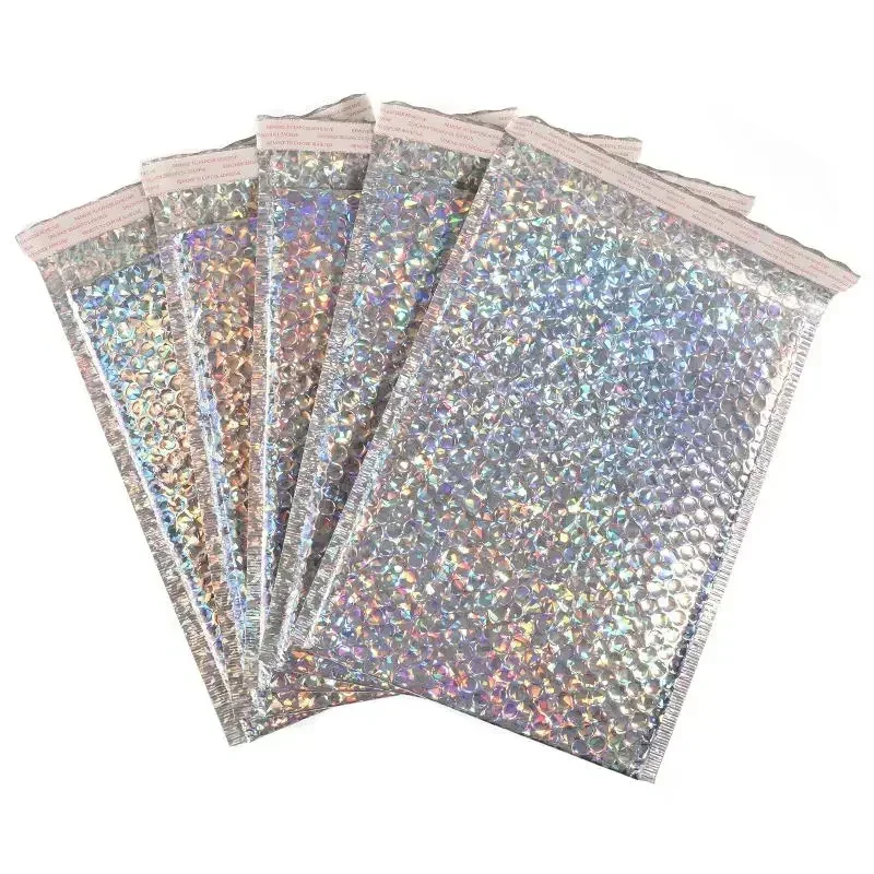 Бумажные конверты 50 шт. Пенопластовый конверт Самозапечатывающиеся почтовые конверты Мягкая доставка с пузырьковой почтовой сумкой Транспортные пакеты Черное золото Серебро