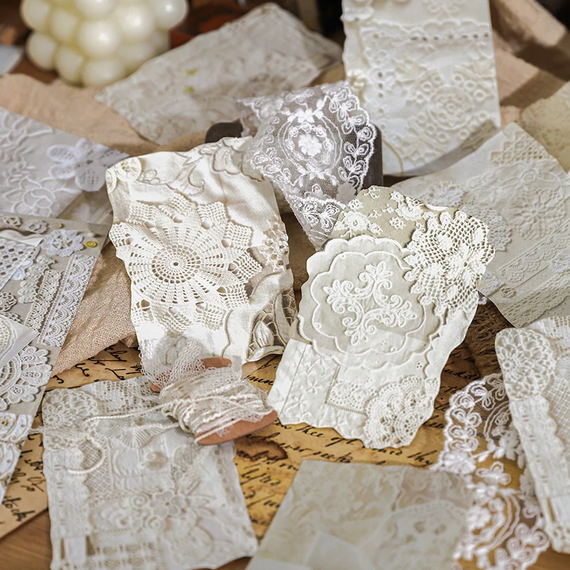 JIANQI 20pcs Vintage Multi material Fragment splicing Paper DIY Journal Collage Stationery Scrapbooking Planner Craft Paper