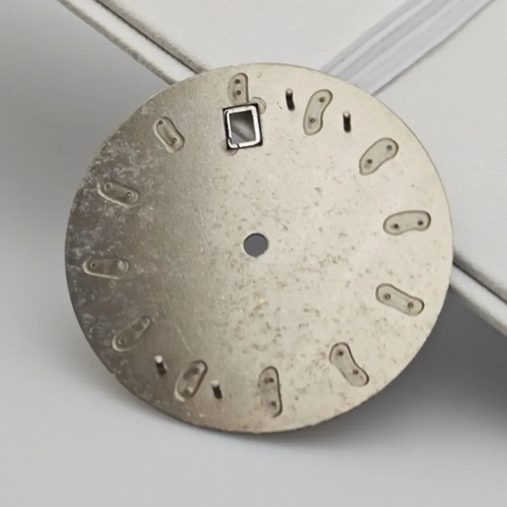 32.5mm Watch Dial for NH35 NH36 Movement DIY Dial Silver Nail No Luminous Replacement Watch Face Accessories