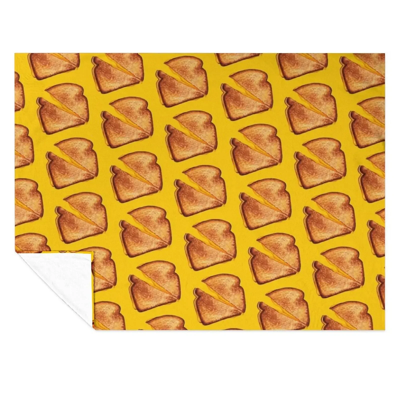 

Grilled Cheese Sandwich Pattern - Yellow Throw Blanket heavy to sleep cosplay anime manga Thermals For Travel Blankets
