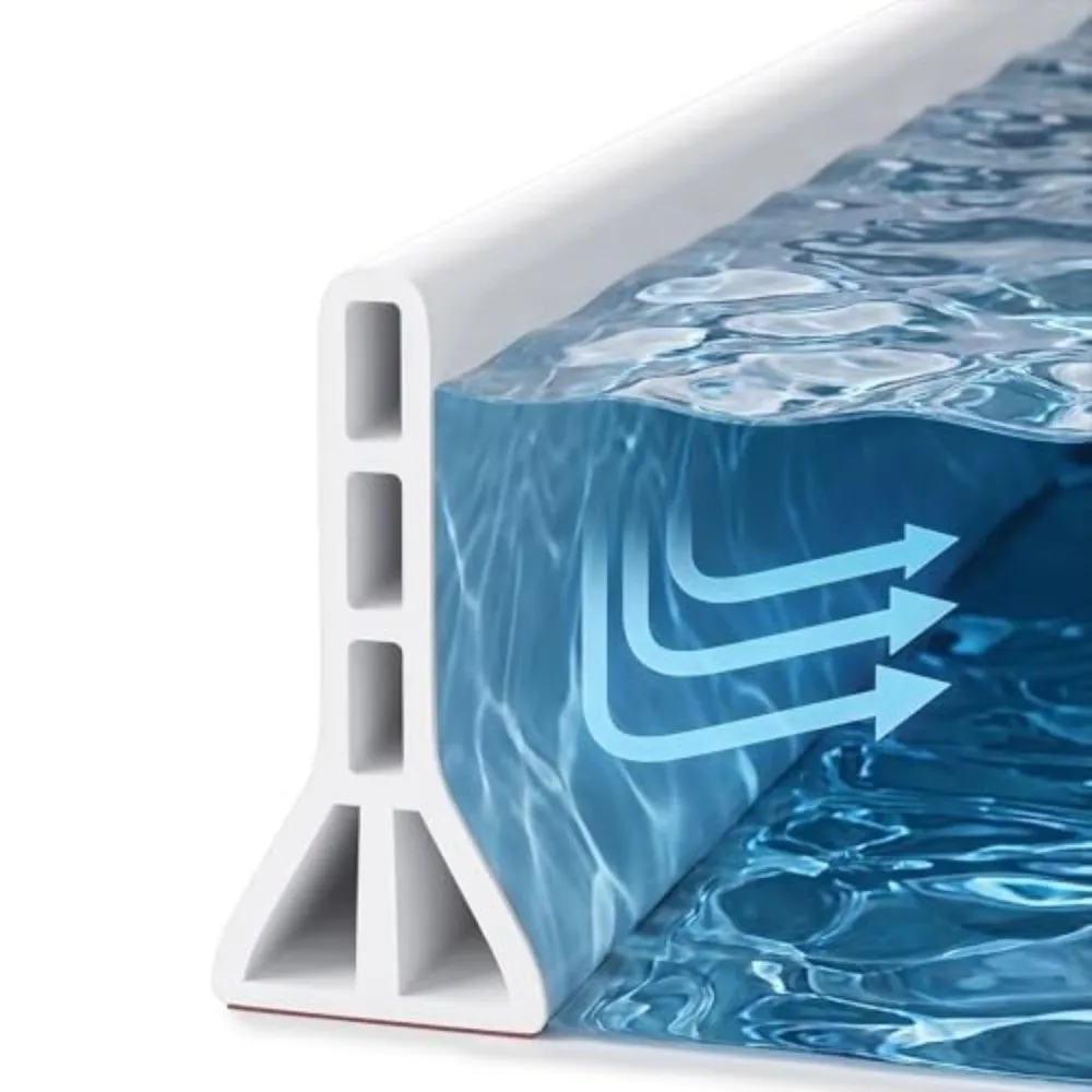 7cm Height Shower Water Barrier Flexible Easy Install Water Stopper Strip Self Adhesive Floor Water Barrier