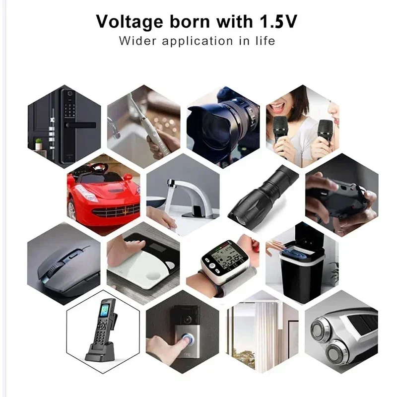 2026 جديد 1.5 فولت USB AA بطارية قابلة للشحن 12800 مللي أمبير بطارية ليثيوم أيون للتحكم عن بعد ماوس لعبة كهربائية بطارية + كابل نوع C