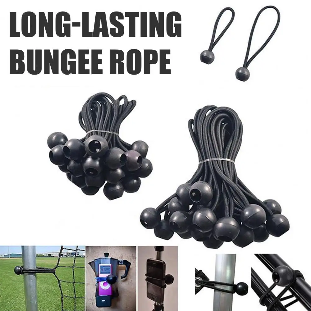 15/40/60Pcs Ball Bungee Cords Outdoor Camping Tent Awning Canopy Tarp Tie Down Cord UV-Resistant Elastic Rope With Plastic Ball