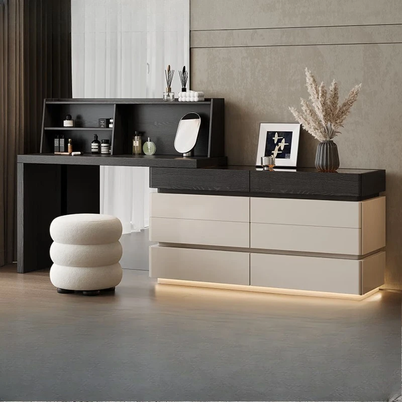 

Modern simple dresser, chest and cabinet integrated, Italian minimalist bedroom retractable bedside locker
