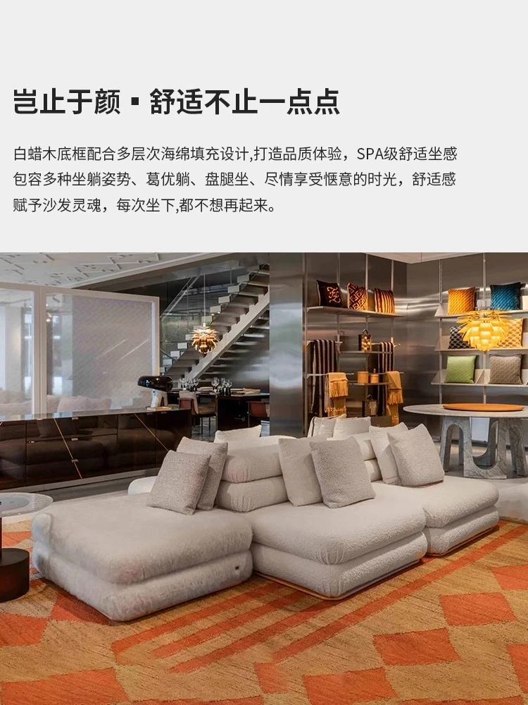 أريكة جزيرة وحديثة وبسيطة بحجم مجاني لغرفة المعيشة وأريكة قماش مربعة المشاهير على الإنترنت