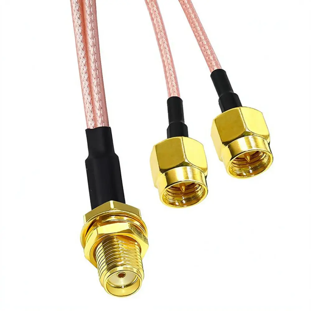 For For JX SMA Connector Y Splitter RG316 Cable RP SMA To Dual SMA Male Female Adapter Wireless Network Signal Booster