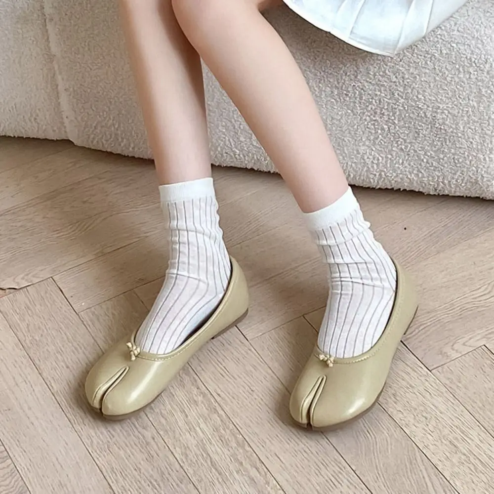 2 أزواج مطاطا لون الحلوى اثنين من الجوارب القطنية لوليتا JK مكافحة زلة فاصل أصابع القدم الجوارب النساء منتصف العجل قصيرة جوارب أنبوبية الفتيات #1