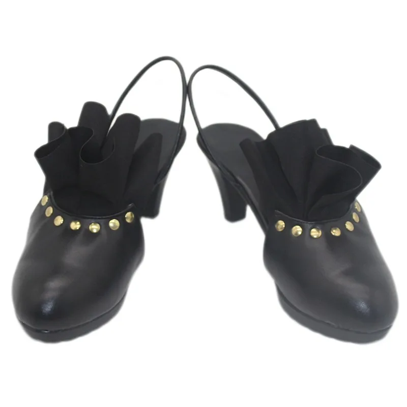 若々しい緋色のコスプレ靴黒ブーツゲームアークナイツアクセサリーハロウィンパーティーロールプレイ靴カスタムメイド