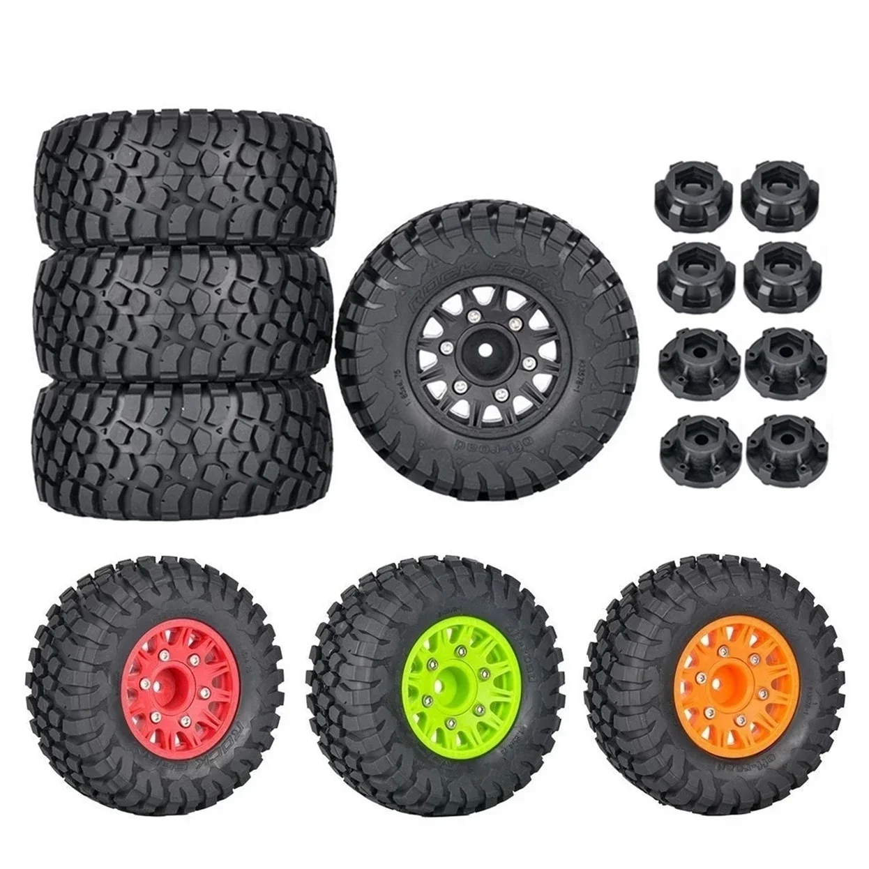 4Pcs 112mm 1/8 1/10 Short Course Truck Tire Tyre with 12mm 14mm 17mm Wheel Hex for TRAXXAS Slash ARRMA SENTON HSP HPI RC Car