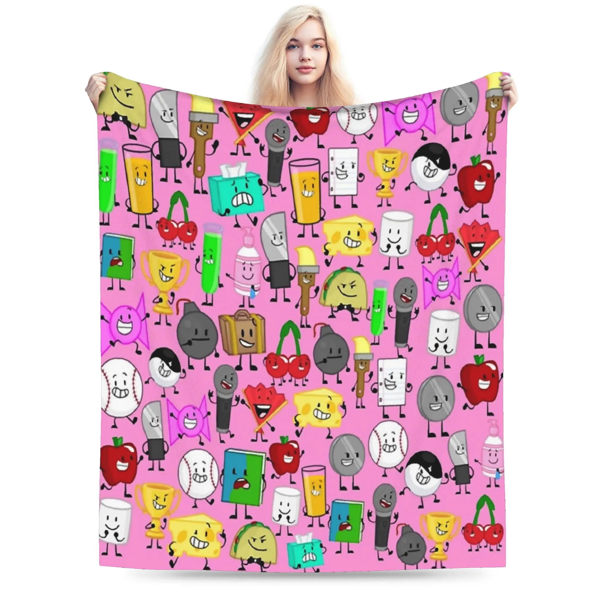 bfdi Battle for Dream Island  Throw Blanket for Couch  Fuzzy Soft Plush Blanket 50x60 Inches Multi-size Bedspreads