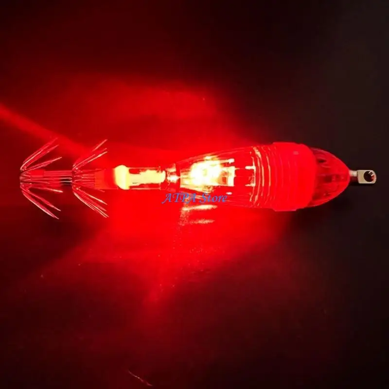 U13C LED Luminous Umbrella Hook Squid Baits Fishing Octopus Cuttlefish Hook Light Baits Jigging Lures Outdoor Fishing Tackle