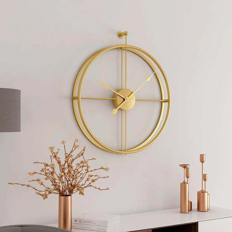 Nordic Simple Iron Silent Wall Clocks Modern Design Home And Office Decor Hanging Watch 52cm Modern Luxury Art Wall Decor Clocks