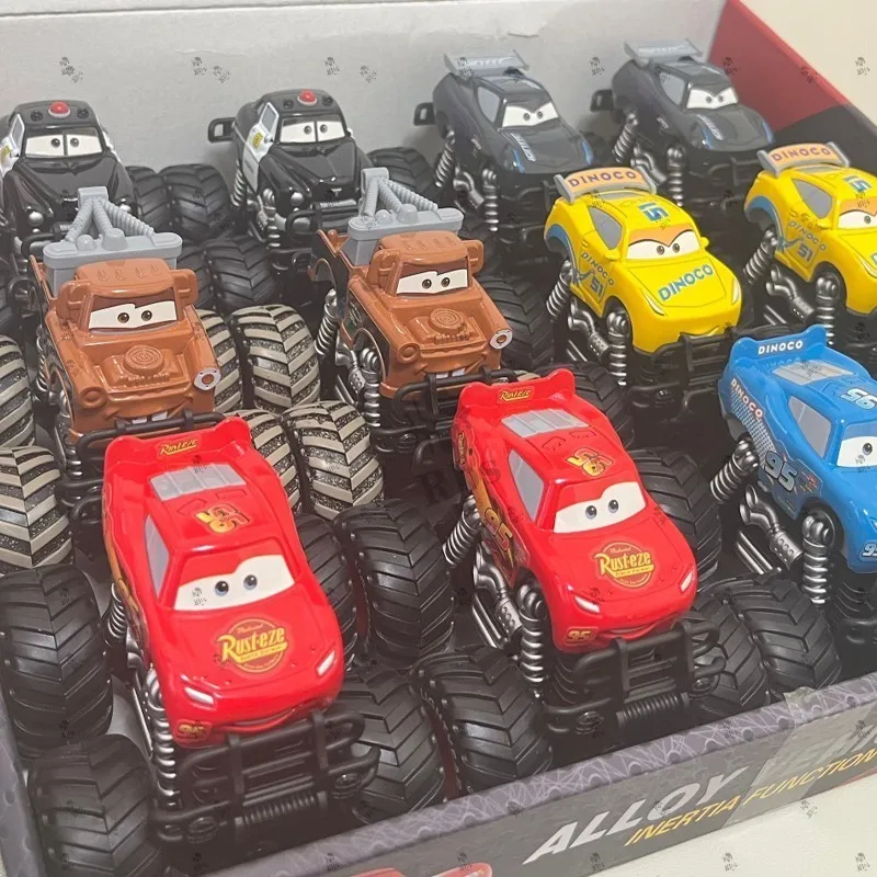 Disney Pixar Cars Big Wheel Offroad Metal Cars Lightning Mcqueen Sheriff Black Storm Jackson Cruz Mater Toys Kids Gifts