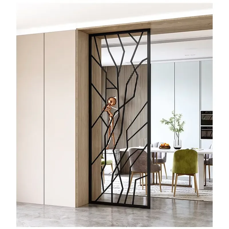 Decorative Carved Facade Panel Stainless Steel Cut Interior Metal Screen Swing Foldable