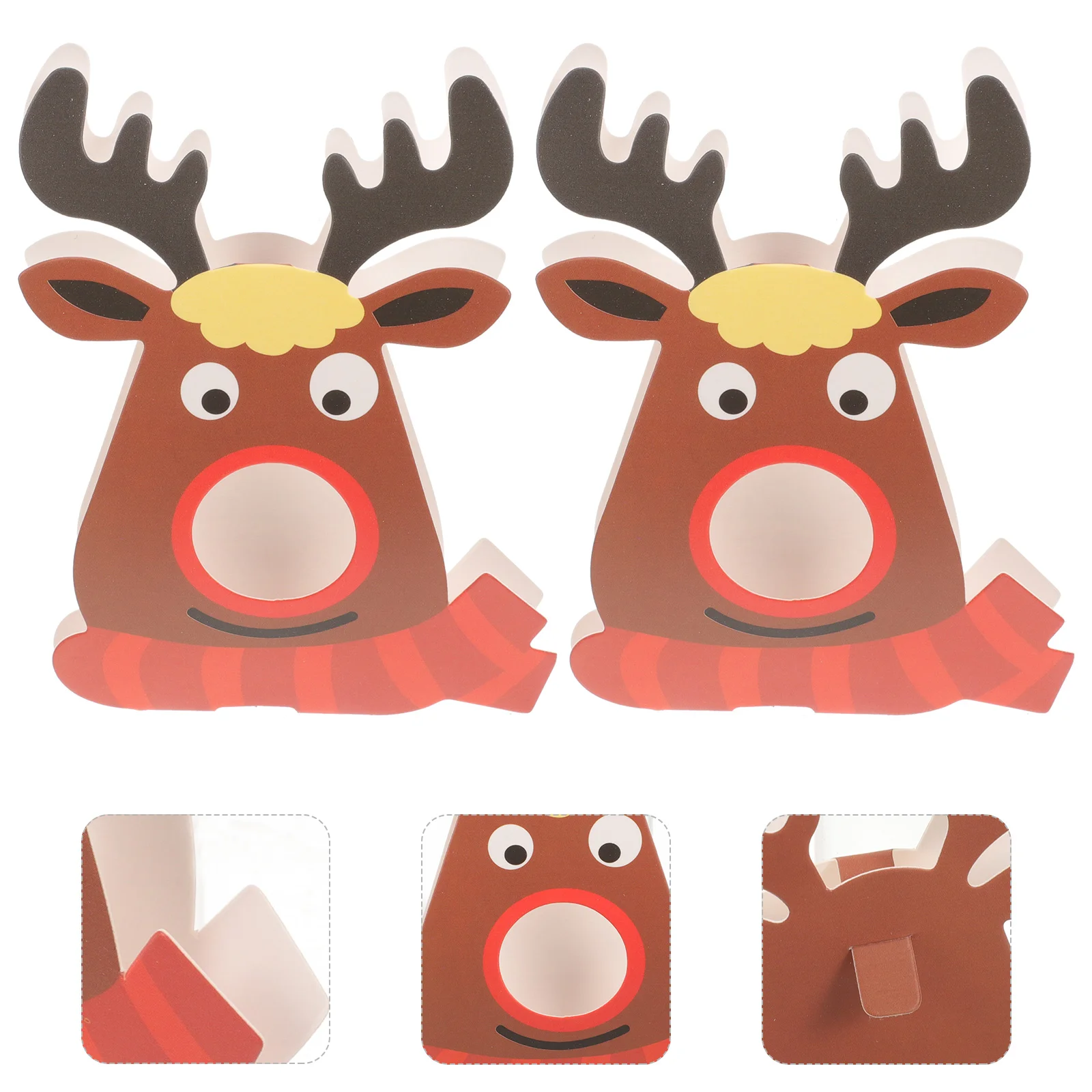 25pcs Christmas Elk Pattern Lollipop Paper Cards Party Packaging Decoration Cards Deer DIY Message Cards Red