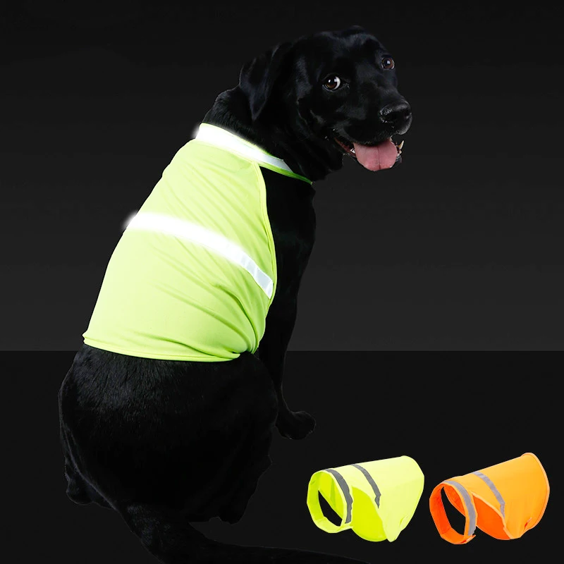 Reflective Dog Safety Vest High Visibility Yellow Fluorescent Dog Clothes Dog Hi Vis Jacket Coat Outdoor Night Safety Pet Supply