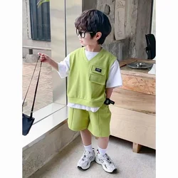 Kids Clothes Set T-shirt+Shorts Kids Boy Summer Clothing Set Cute Baby Girls Outfit Set Tee Pants 2024 New