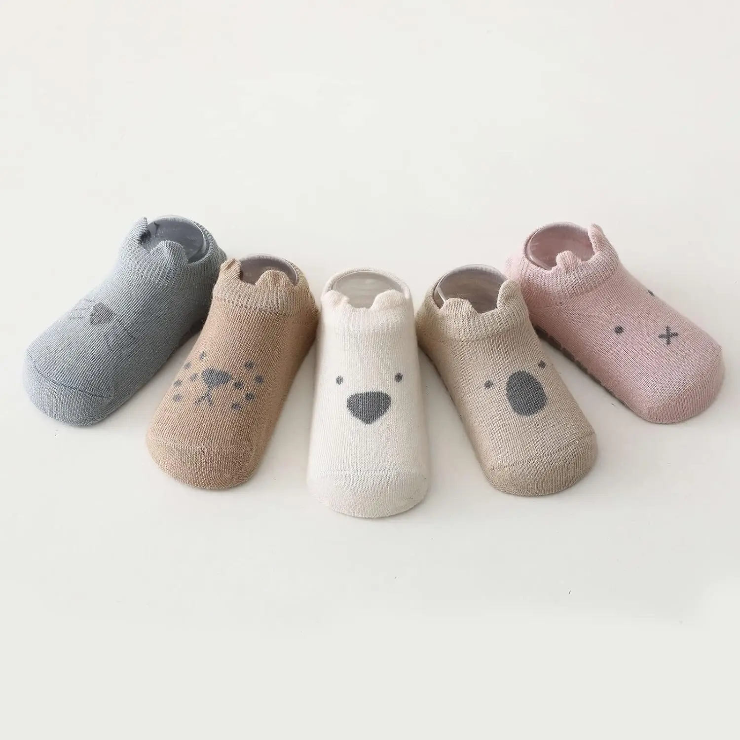 5/3 Pairs Baby Anti-Slip Ankle Socks Cute Cartoon Grips Socks for Infants Toddler Boys Girls Socks