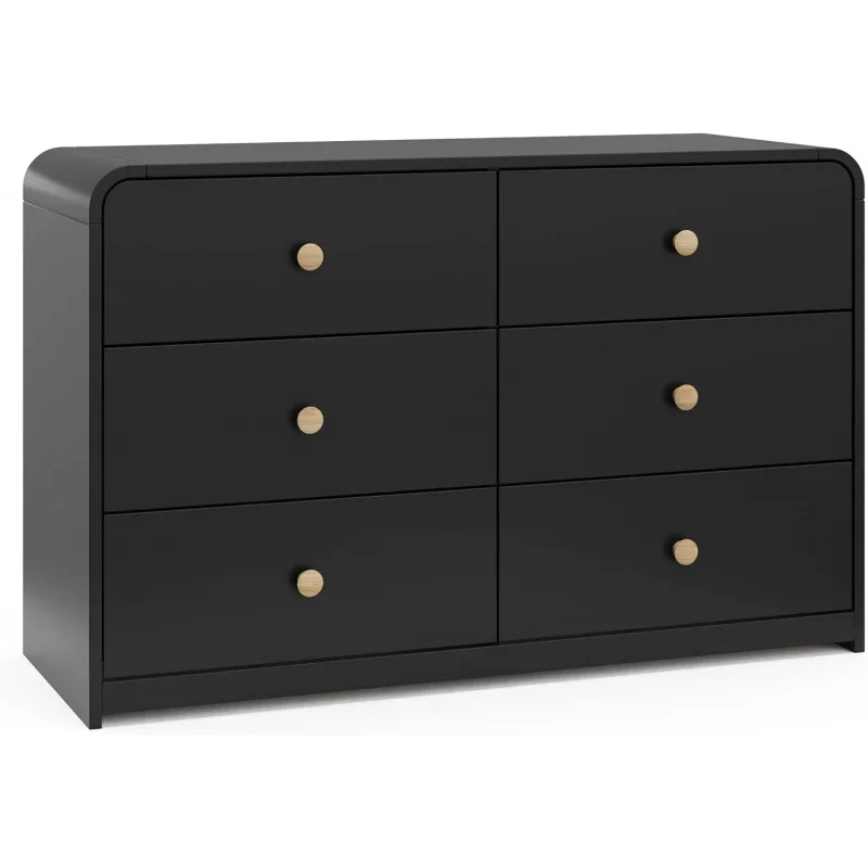 Storkcraft Santos 6 Drawer Dresser (Black) - for , 6 , Kids , Nursery Organiz