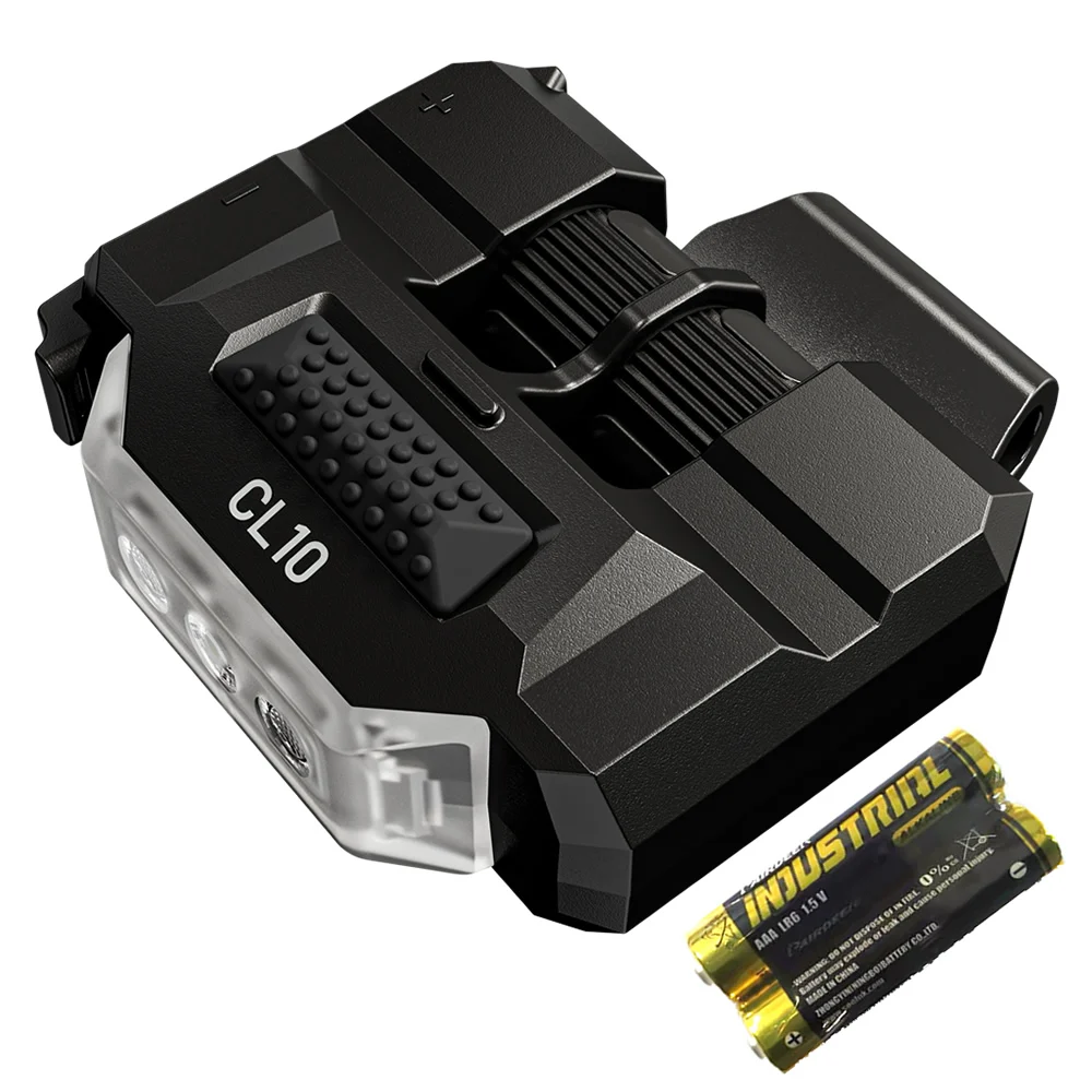 

Многофункциональный ультралегкий фонарь Nitecore CL10 45 люмен с красным/синим предупреждающим светодиодом и креплением-клипсой, на 2 батарейках AAA, для ночных работ