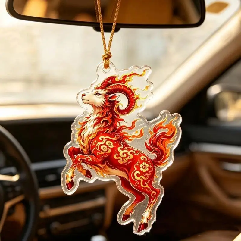 2D Acrylic Goat Hanging Ornament With Cute Animal Sheep Hanging Ornaments For Lunar New Year Home Decoration Festive Displays