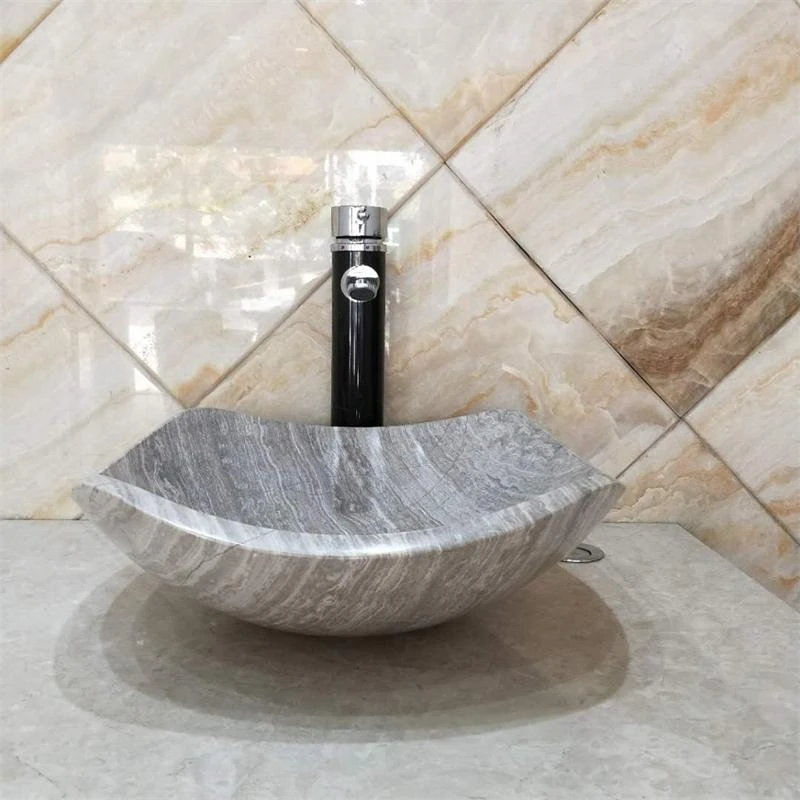 Quadrangle basin marble shaped art tabletop basin bathroom minimalist basin