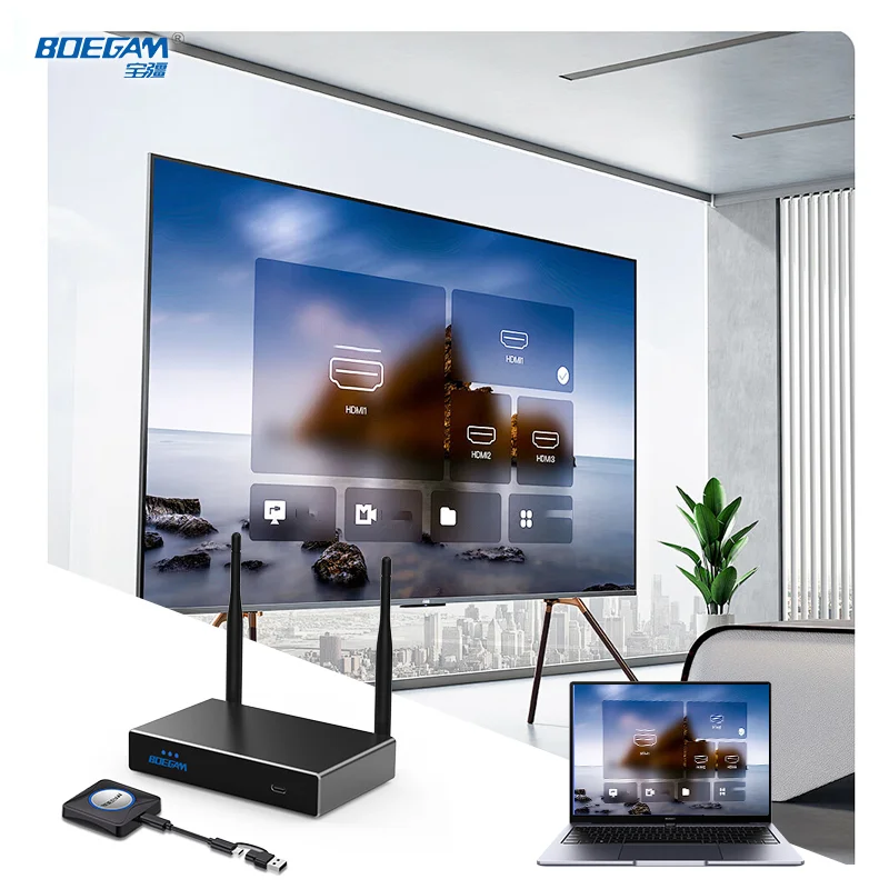 

Multi-user 4K Wireless Screen Sharing System with USB-C&A Dongle for Office Collaboration