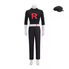 Team Rocket Grunt Cosplay Costumes Anime Black Uniform Hat Halloween Carnival Party Outfits For Men mj:3 - AliExpress 200000532