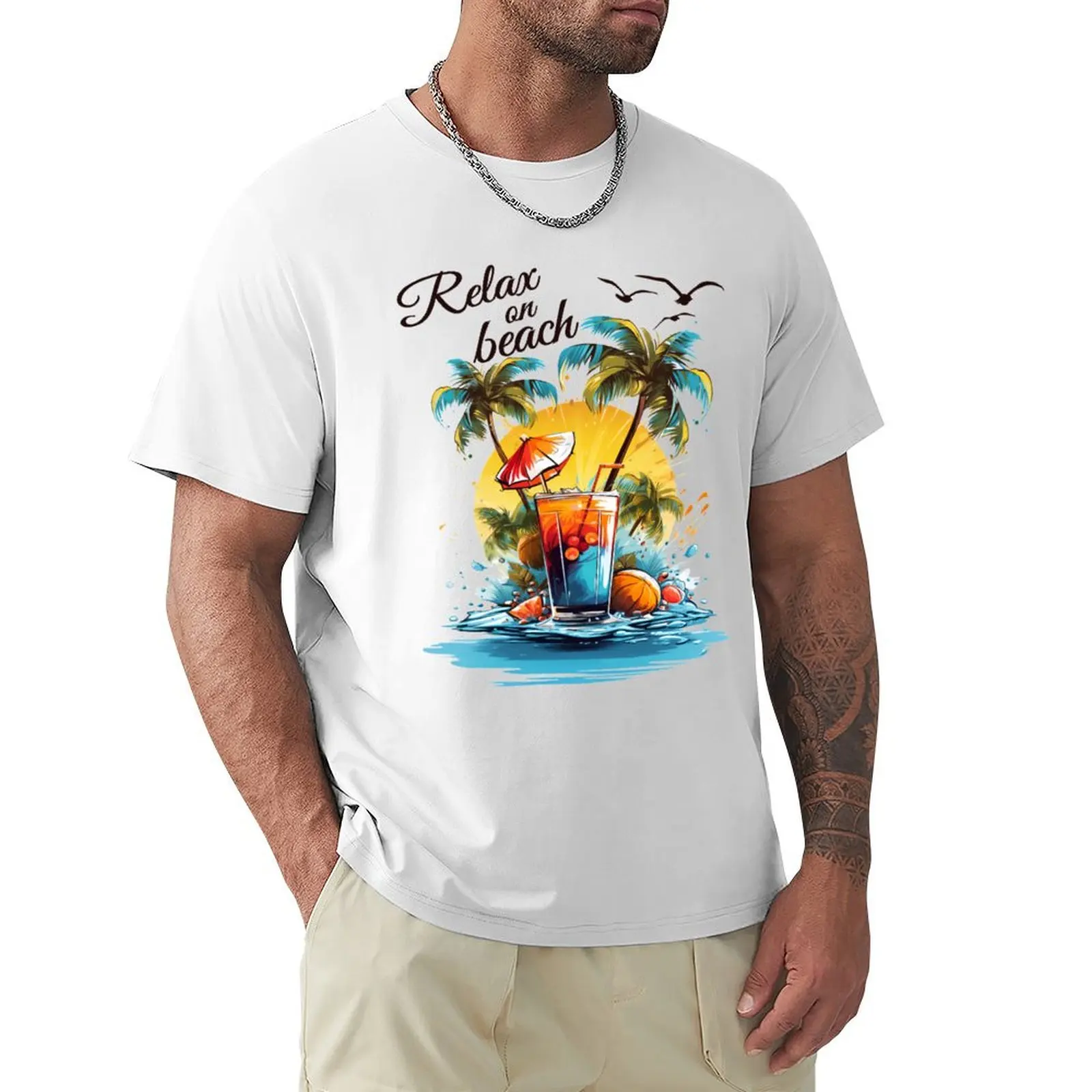 Summer drink cocktail beach vacation gift T-shirt plus sizes sublime new edition cute tops plain t shirts men