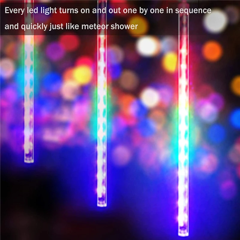 

Led Outdoor String Lights 8 Tubes Meteor Shower Street Garlands Christmas Tree Decorations New Year Fairy Garden