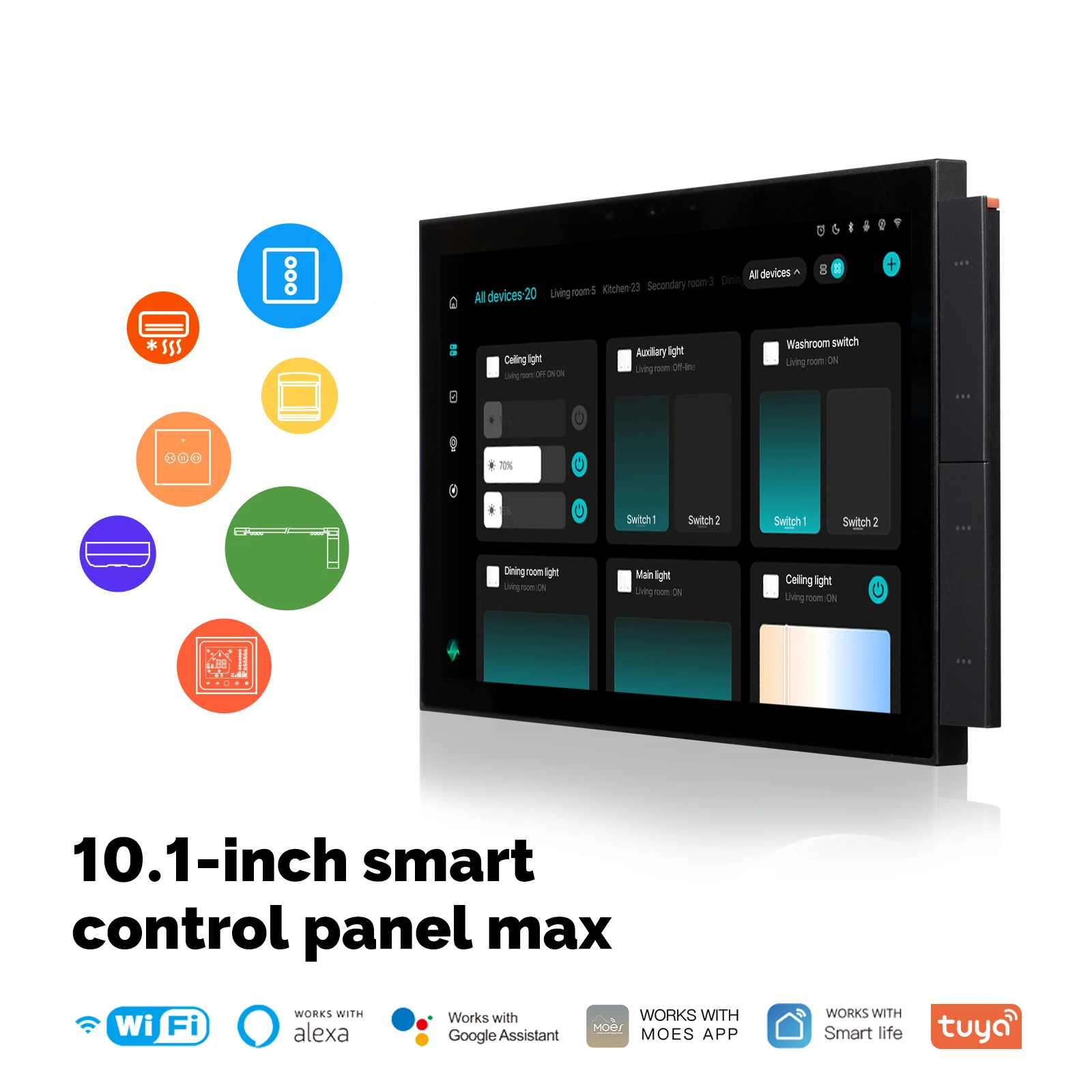 Smart Home Control Panel Max 10.1 Inch Screen with Bluetooth Zigbee Gateway Built-in Building Intercom Compatible