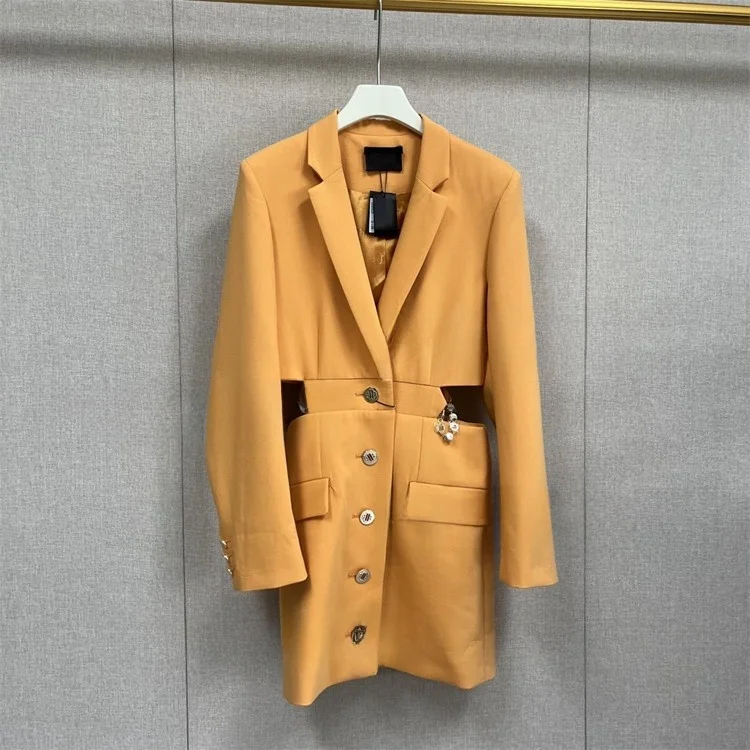 

Летний женский костюм MaSandeM 2023, сексуальный, с вырезами, модель RO029, юбка А-силуэта с высокой талией, длинный рукав, короткое платье