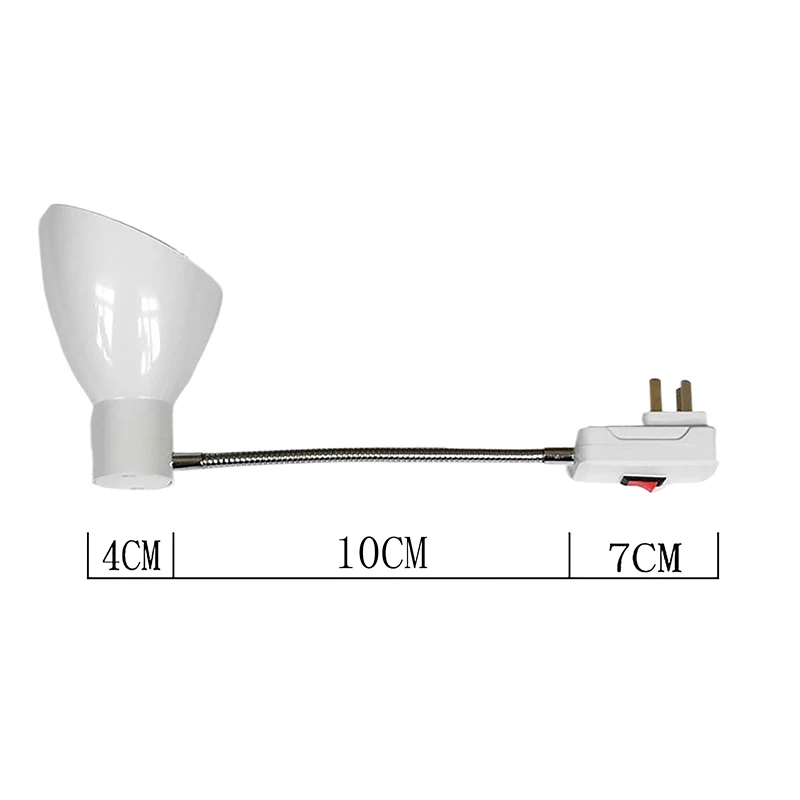 Flexível Extensão Base Da Lâmpada, Suporte Da Lâmpada LED, Soquete, Alongamento Do Bulbo, Lâmpada De Mesa Criativa, Branco, E27, 1Pc