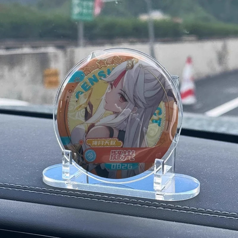 1Pc Simple HD Transparent Acrylic Badge Holder Japanese Anime Game Card Brick Photocard Postcard Display Stand Desk Decoration