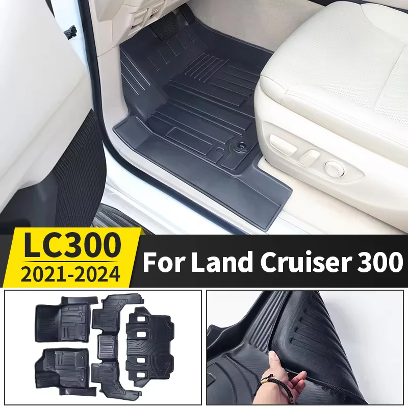 

For Toyota Land Cruiser 300 Lc300 2022 Foot Mat Interior Decoration Accessories Upgraded Car Mats Material Waterproof Carpet