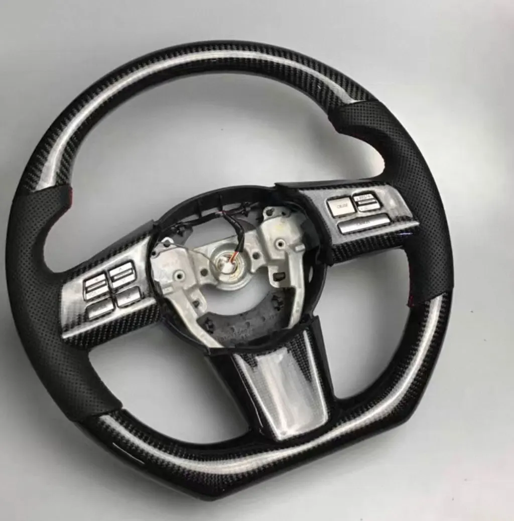 Modification  Leather Steering Wheel for XV Power Leopard Forester BRZ Carbon Fiber Car Steering Wheel