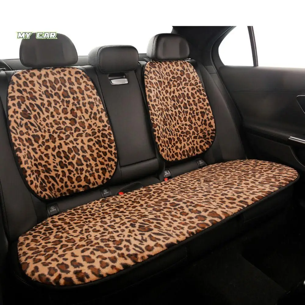 

Black Bow Leopard Print Car Headrest Breathable Plush Car Seat Decoration Comfortable Cute Plush Seat Cushion Seat Cushion Front