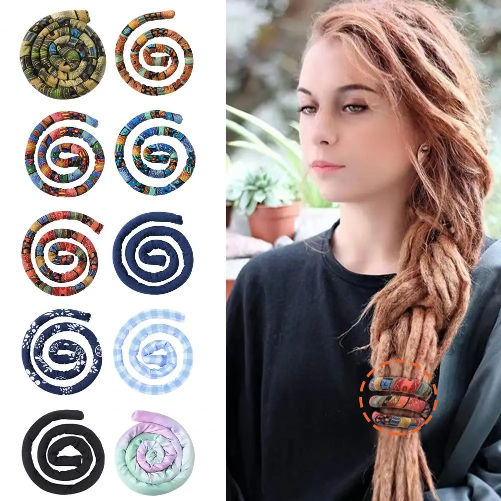 Bendable Hair Band Ethnic Ponytail Hair Rope Dreadlocks Hair Tie Flexible Iron Wire Embedded Ponytail Holder Hair Accessories