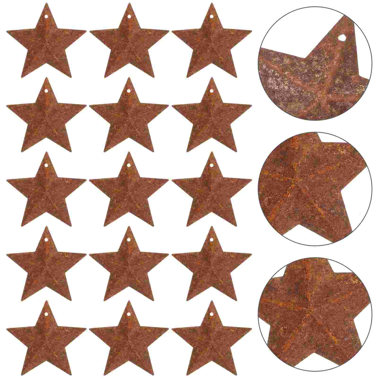 DIY Star Cutout Christmas Decorations Decorative Pendants Rusty Stars Accessory