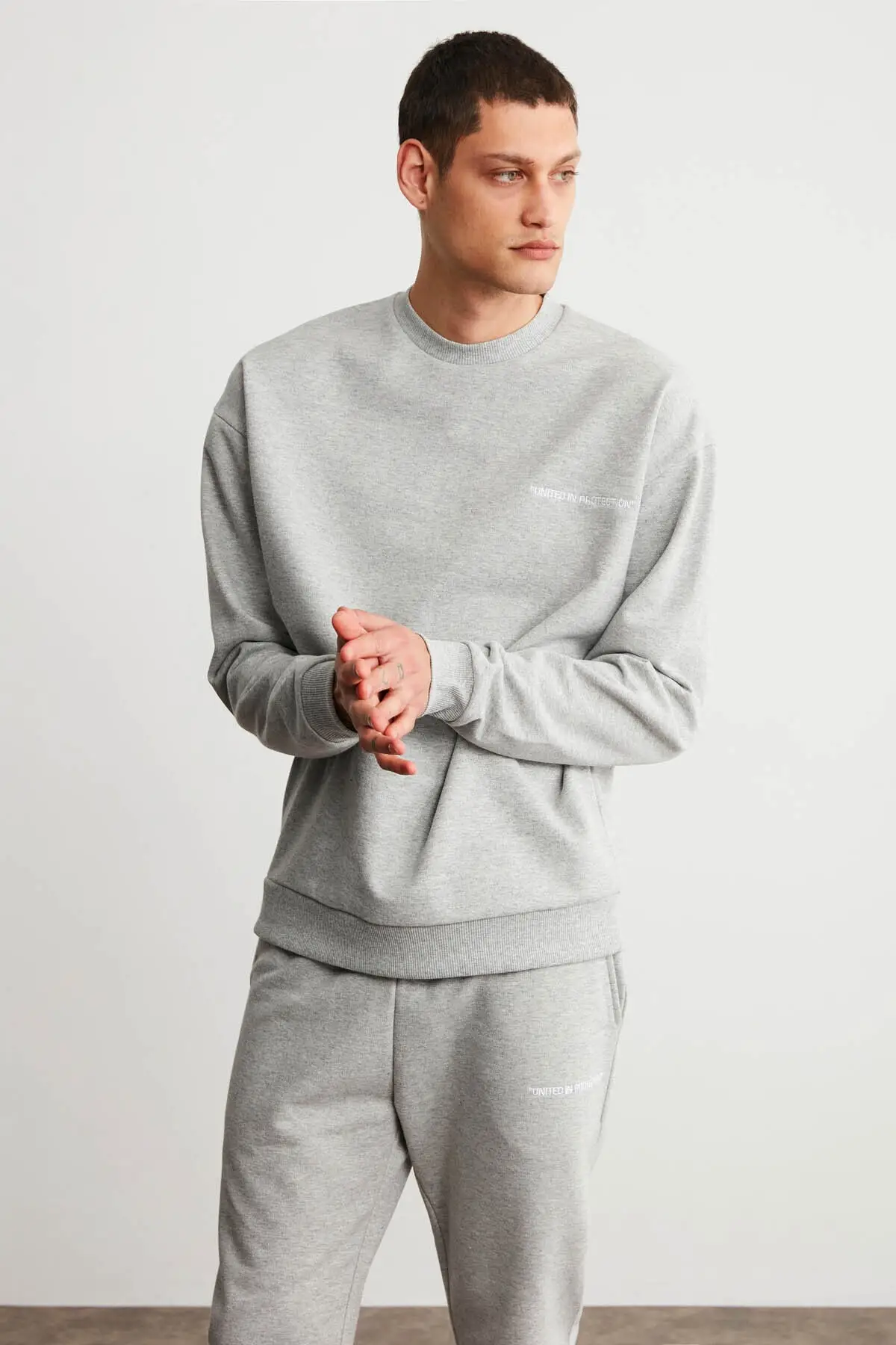 Male Grimelanj Embroidery Detail Basic Tracksuit Set