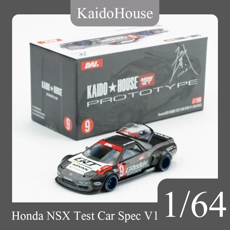 

Коллекционная модель автомобиля Kaido MINIGT 1:64 Honda NSX Test Car Spec V1, литая под давлением, из сплава, для мальчиков