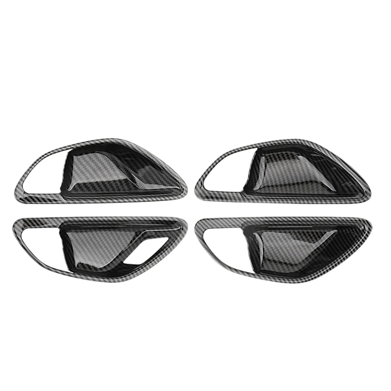 Carbon Fiber Car Door Handle Bowl Cover Trim for Mercedes Benz C E GLC Class W205 X253 GLC260L E3000L C200L 15-21 LHD